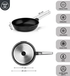 Westinghouse Pannenset - Performance Series Koekenpan 24cm + Koekenpan 28cm - Zwart - Koekenpannenset - Geschikt Voor Alle Warmtebronnen Inclusief Inductie -Keuken Pot Winkel 1120x1200 3