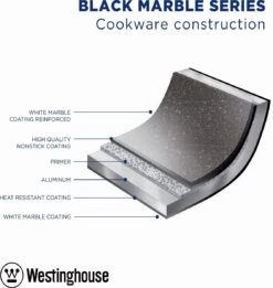 Westinghouse Koekenpan Inductie - Ø 24 Cm - Zwart Marmer - Geschikt Voor Alle Warmtebronnen -Keuken Pot Winkel 1134x1200 6