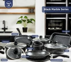 Westinghouse Black Marble - Pannenkoekenpan Inductie - Ø 28 Cm - Zwart Marmer -Keuken Pot Winkel 1200x1036 1