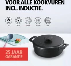 BRABANTIA THE DUTCH Gietijzeren Braadpan - Ø 28cm - MAT Zwart - Inductie -Keuken Pot Winkel 1200x1107