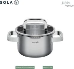 Sola Pannenset Juvia - 4 Delig - Ø 16,16,18,20 Cm - Zilver - RVS - Sandwichbodem -Keuken Pot Winkel 1200x1110 2