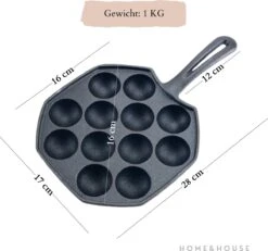 Home&House Poffertjespan Set - Zwart - Poffertjesmaker - Inductie - Gas - Poffertjes - Prik Vork - Kwast - Gietijzer - Poffertjesplaat - Poffertjespannen -Keuken Pot Winkel 1200x1122 2