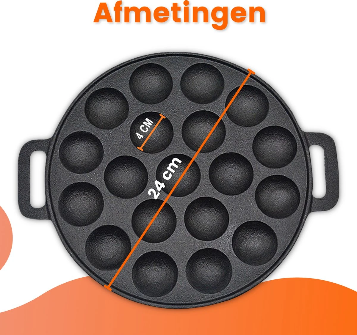 Poffertjespan - Gietijzer - Ø 24 Cm - Poffertjesmaker - 19 Poffertjes - Poffertjespan Inductie 2 Poffertjespan - Gietijzer - Ø 24 Cm - Poffertjesmaker - 19 Poffertjes - Poffertjespan Inductie - Afbeelding 2