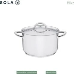 Sola Pannenset Blizz - 4 Delig - Ø Cm - Zilver - RVS - Sandwichbodem 22 Sola Pannenset Blizz - 4 Delig - Ø Cm - Zilver - RVS - Sandwichbodem -Keuken Pot Winkel 1200x1187