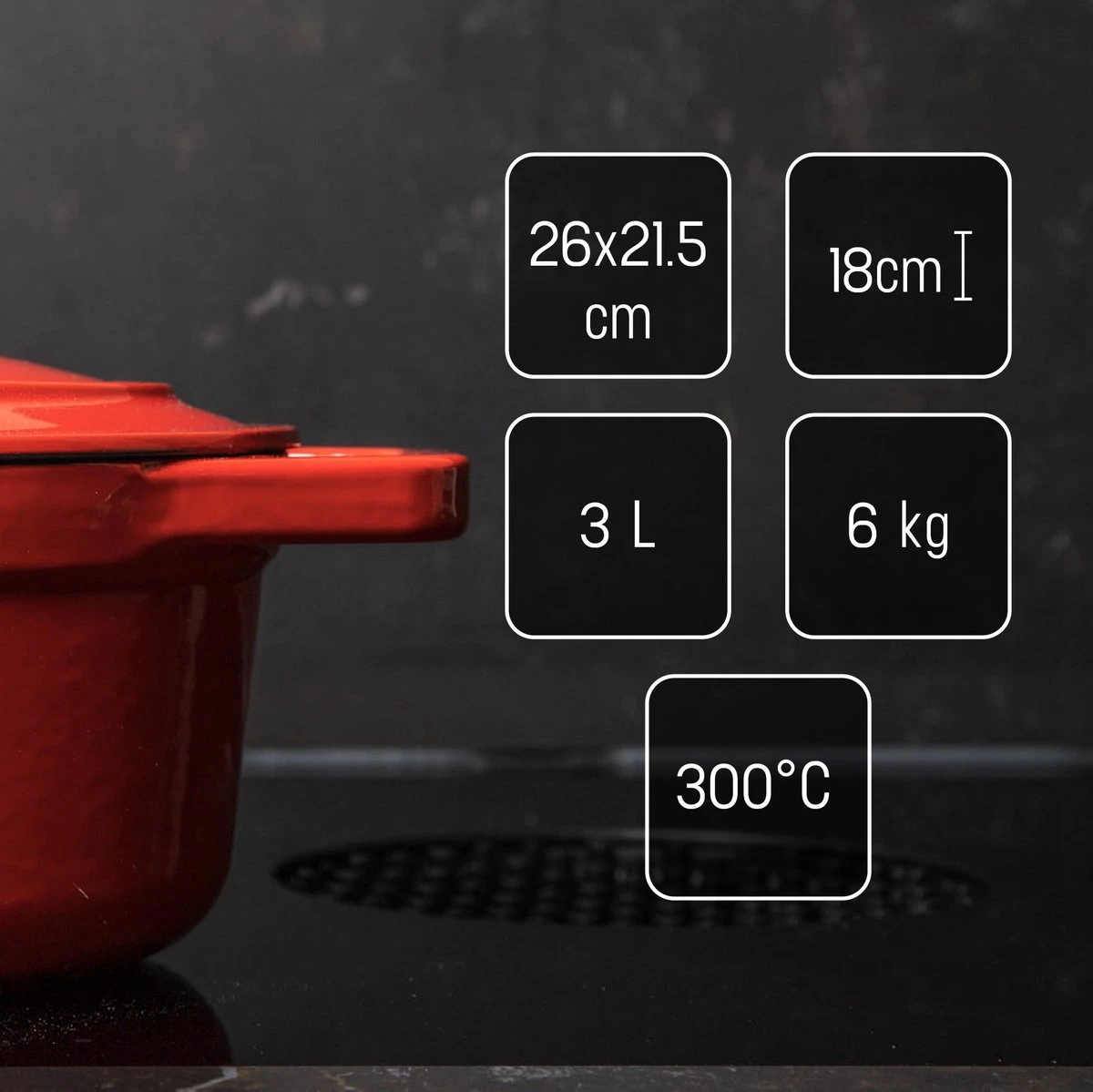 Daumonet Bocuse Rouge Gietijzeren Braadpan - Sudderpan Kersen Rood - Ovaal - Ø 29 Cm - 3 Liter - PFAS & PFOA Vrij - Emaille - Geschikt Voor Alle Warmtebronnen - Elektrisch - Gas - Halogeen - Inductie - Keramisch - Vaatwasserbestendig 7 Daumonet Bocuse Rouge Gietijzeren Braadpan - Sudderpan Kersen Rood - Ovaal - Ø 29 Cm - 3 Liter - PFAS & PFOA Vrij - Emaille - Geschikt Voor Alle Warmtebronnen - Elektrisch - Gas - Halogeen - Inductie - Keramisch - Vaatwasserbestendig - Afbeelding 7