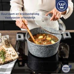 Westinghouse Kookpan/Braadpan Inductie - Ø 28 Cm - Grijs Graniet - Met Deksel - PFOA Vrij -Keuken Pot Winkel 1200x1200 152