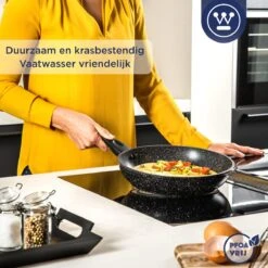 Westinghouse Koekenpan - Ø 30 Cm - Zwart Marmer - Geschikt Voor Alle Warmtebronnen Inclusief Inductie -Keuken Pot Winkel 1200x1200 458