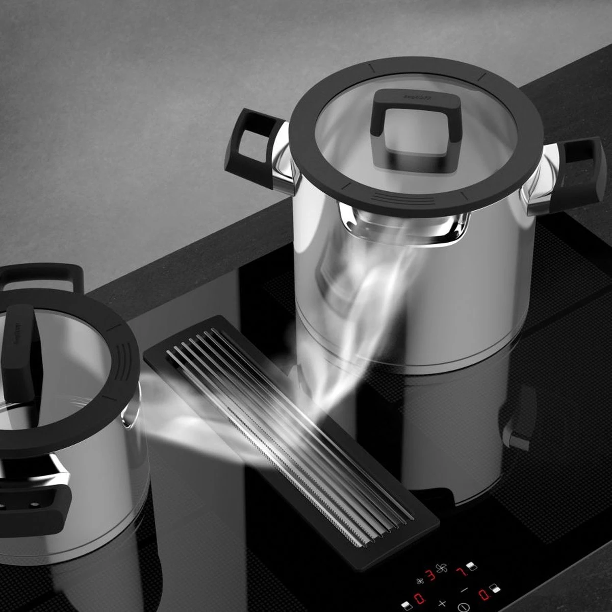 BergHOFF GEM Downdraft Pannenset - 6 Delige Set - 3 Pannen 2 BergHOFF GEM Downdraft Pannenset - 6 Delige Set - 3 Pannen - Afbeelding 2