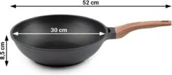 Rosmarino Black Line - Wokpan - Ø30cm - 100% PFAS & PFOA Vrij - Gegoten Aluminium - Non-stick Minerale Coating - Ergonomische Handgreep - Geschikt Voor Alle Warmtebronnen & Vaatwasser -Keuken Pot Winkel 1200x525 2