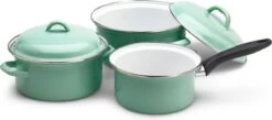 Lite-Body Magus Pannenset 4-delig - Emaille - Olijf Groen - Inductie -Keuken Pot Winkel 1200x528