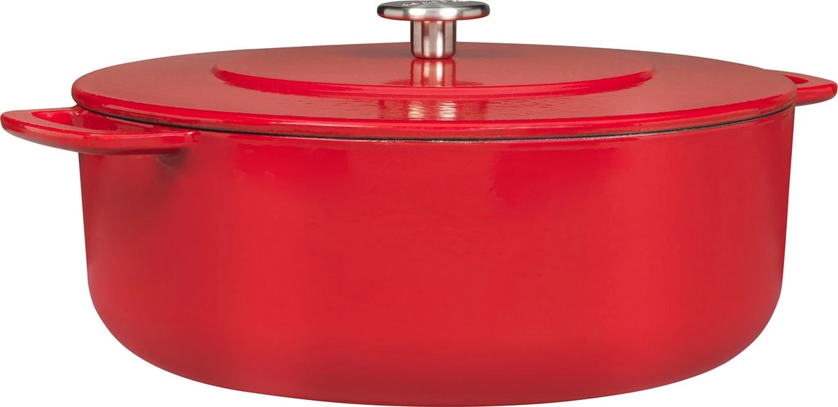 Combekk Sous Chef Gietijzeren Braadpan - 28cm - Rood 2 Combekk Sous Chef Gietijzeren Braadpan - 28cm - Rood - Afbeelding 2
