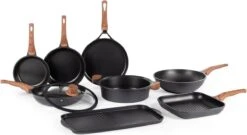 Rosmarino Black Line - Wokpan - Ø30cm - 100% PFAS & PFOA Vrij - Gegoten Aluminium - Non-stick Minerale Coating - Ergonomische Handgreep - Geschikt Voor Alle Warmtebronnen & Vaatwasser -Keuken Pot Winkel 1200x654 1