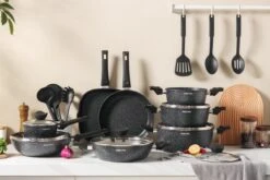 Royal Swiss® - 33-delige Pannenset Inductie - Pannensets - Afneembare Handgreep - Glazen Deksel - Geschikt Voor Oven - PFAS-vrij -Keuken Pot Winkel 1200x800 43