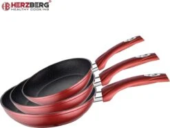 Herzberg HG-FP3: 3-Delige Koekenpan Van Gesmeed Aluminium 20/24/28 - ZILVER -Keuken Pot Winkel 1200x906 12