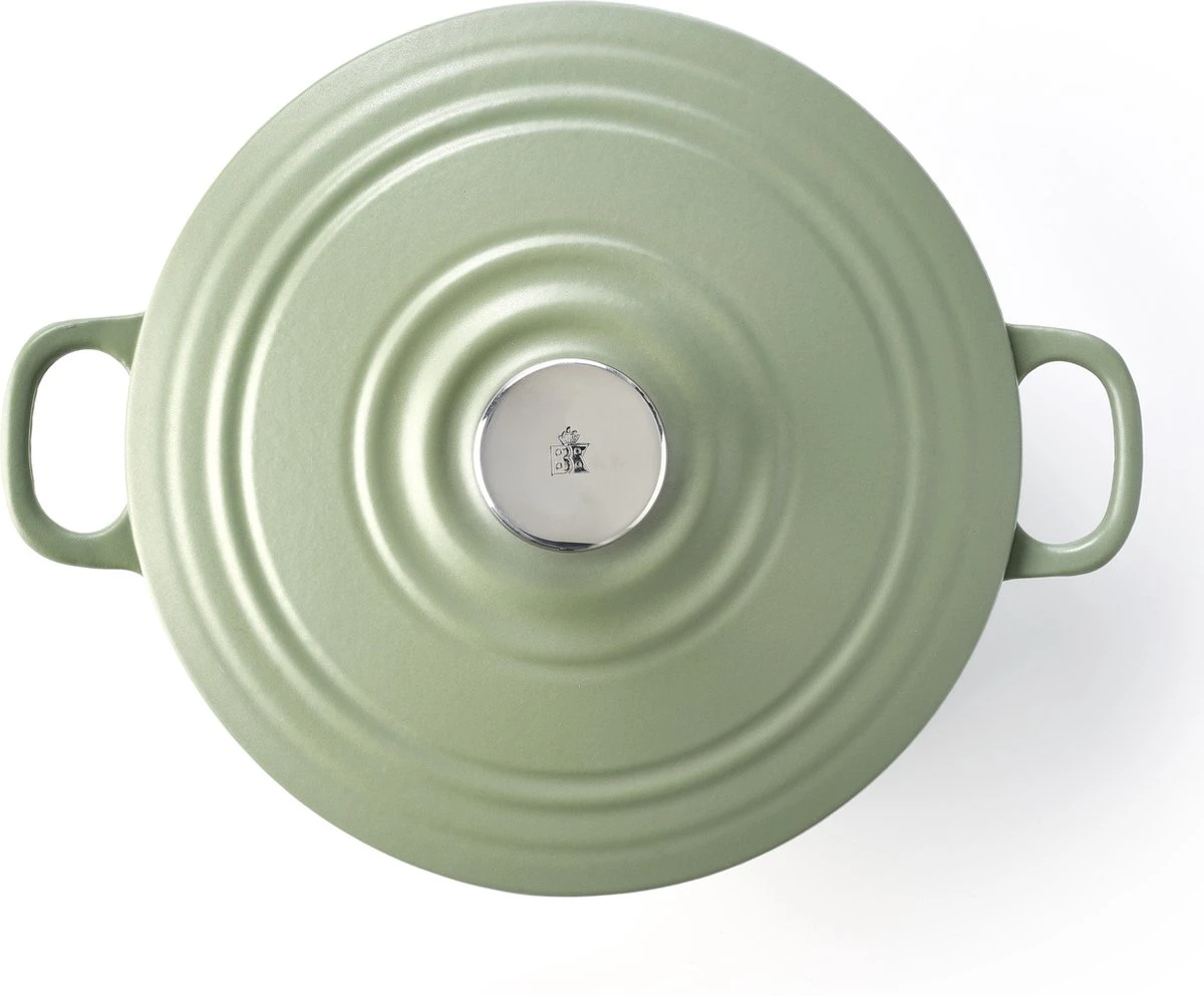 BK Bourgogne Braadpan Ø 24 Cm - Groen - Gietijzer - Inductie 5 BK Bourgogne Braadpan Ø 24 Cm - Groen - Gietijzer - Inductie - Afbeelding 5