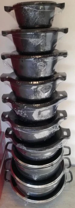 Royalty Line - Marble Soep/braadpan - Met Glazen Deksel Zwart - 20 CM. RL-BS20ML -Keuken Pot Winkel 438x1200