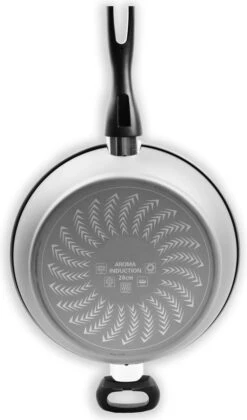 Merkloos Keukenpan Met Deksel En Heeft Een Diameter Van Ø 28 Cm - Luxe Hapjespan Keukenpan Van 28cm Anti-aanbaklaag - Handvat Zwart - Pan Met Deksel -Keuken Pot Winkel 706x1200